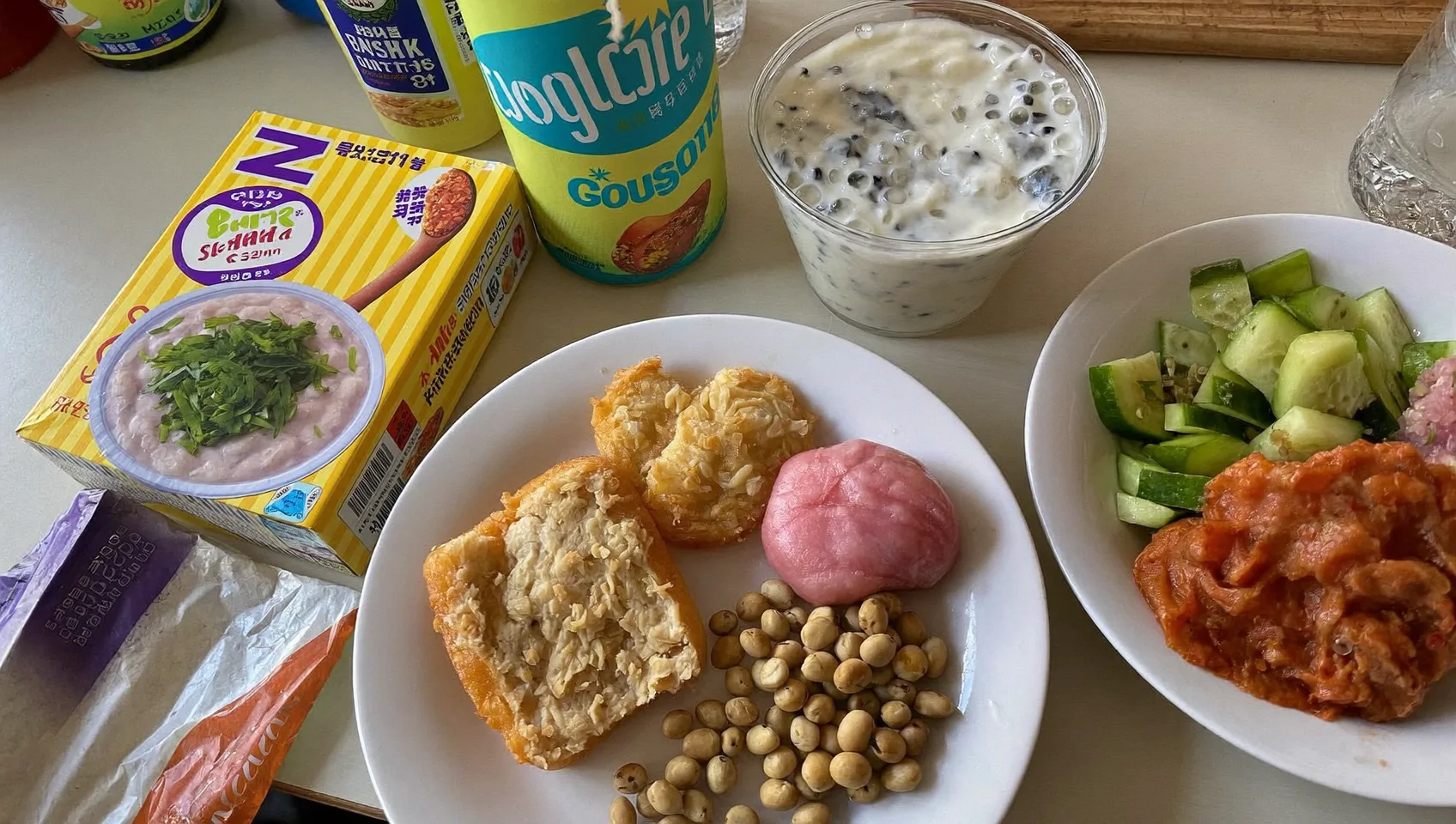 断食後の食事再開でバランスよく食卓に並べた料理